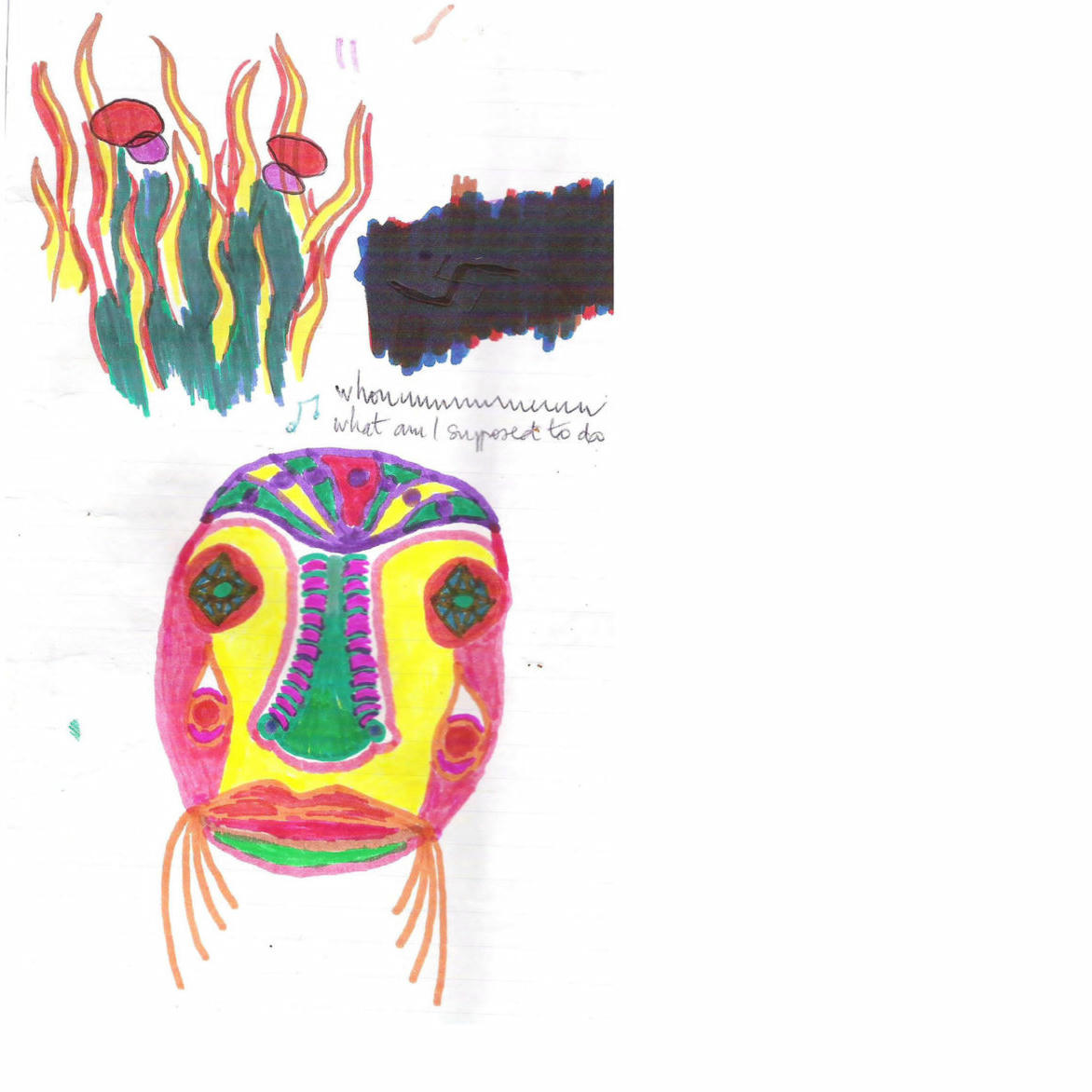 a mask-drowing by Sebastien Joly