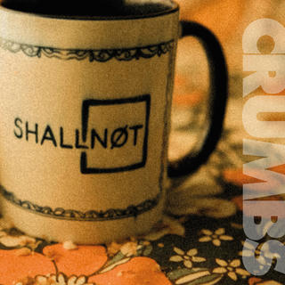 a mug and crumbs